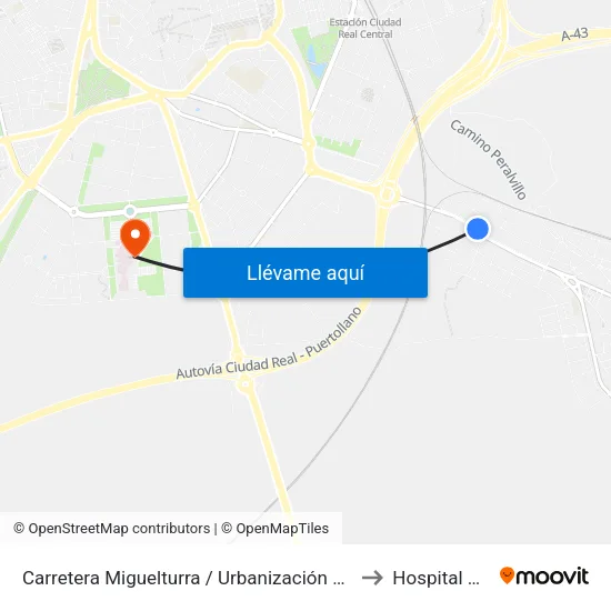 Carretera Miguelturra / Urbanización La Estrella (Frente) to Hospital General map