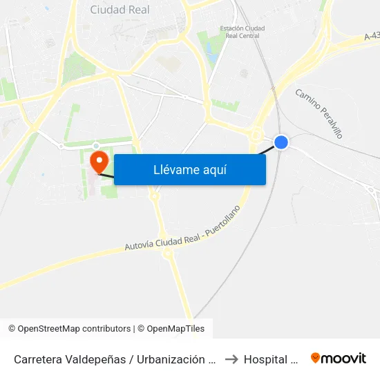 Carretera Valdepeñas / Urbanización La Encina (Frente) to Hospital General map