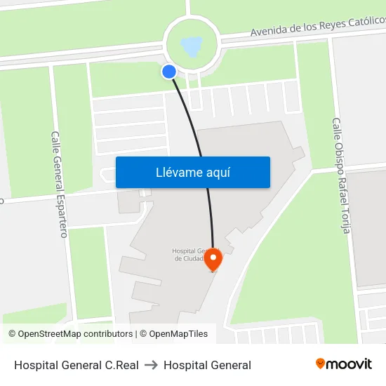 Hospital General Ciudad Real to Hospital General map