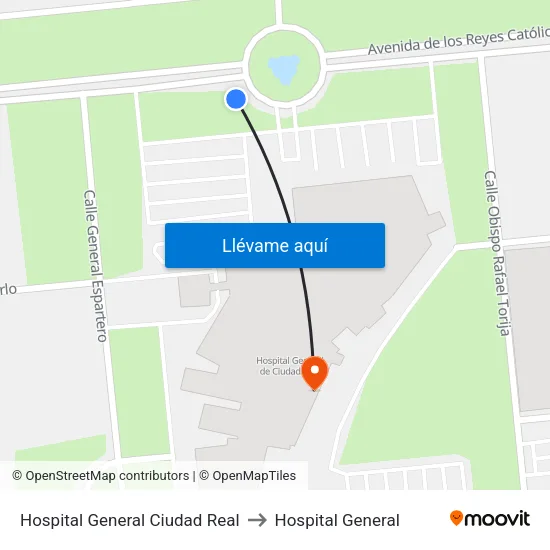 Hospital General Ciudad Real to Hospital General map