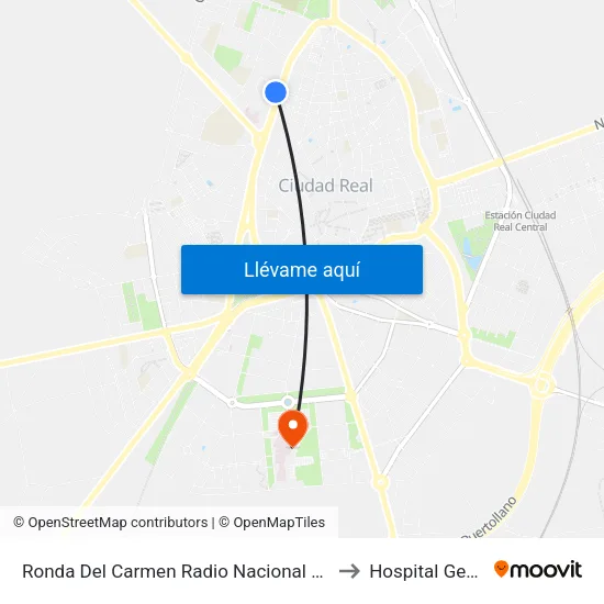 Ronda Del Carmen Radio Nacional Española to Hospital General map