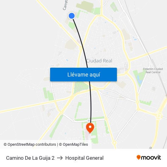 Camino De La Guija 2 to Hospital General map