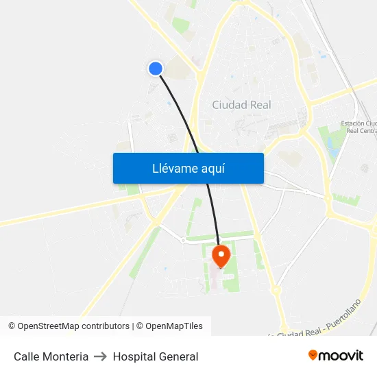 Calle Monteria to Hospital General map