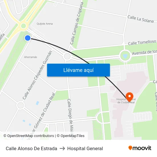 Calle Alonso De Estrada to Hospital General map