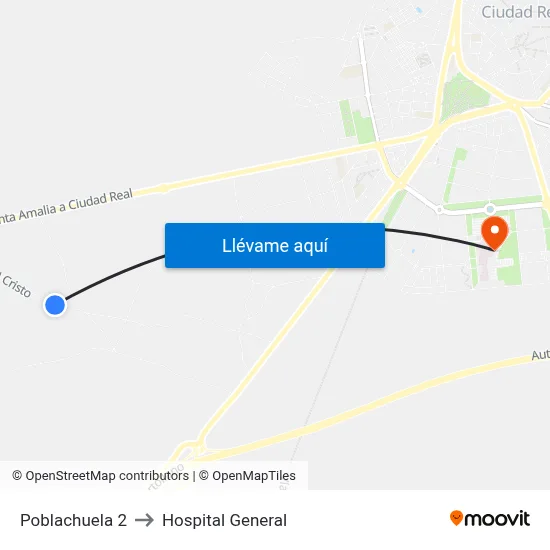 Poblachuela 2 to Hospital General map