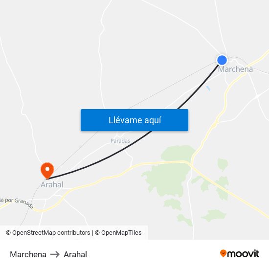 Marchena to Arahal map