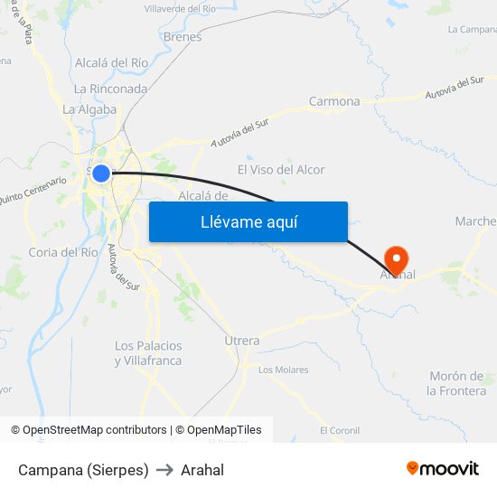 Campana (Sierpes) to Arahal map