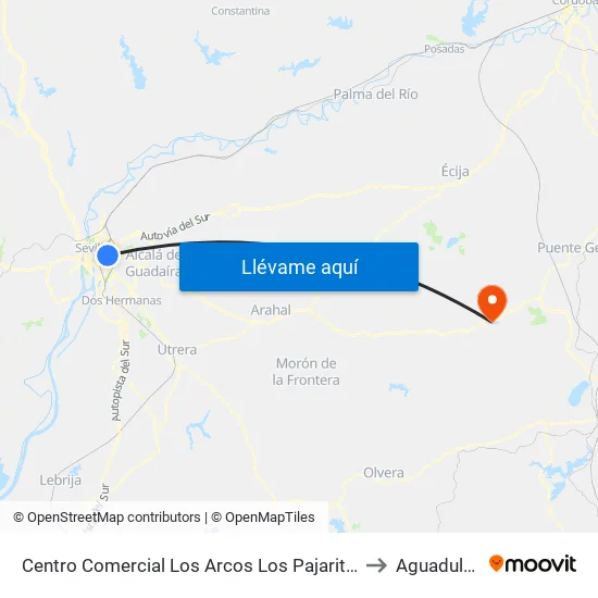 Centro Comercial Los Arcos Los Pajaritos to Aguadulce map