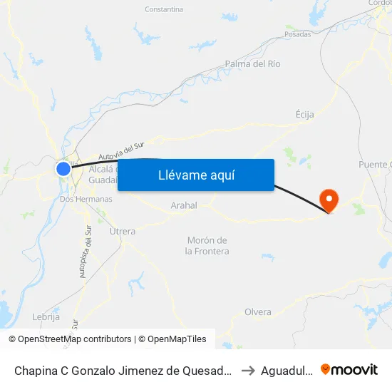 Chapina C Gonzalo Jimenez de Quesada (V) to Aguadulce map