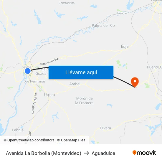 Avenida La Borbolla (Montevideo) to Aguadulce map
