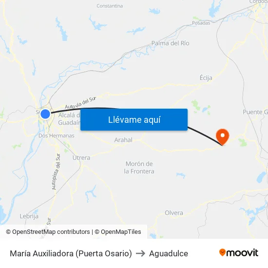 María Auxiliadora (Puerta Osario) to Aguadulce map