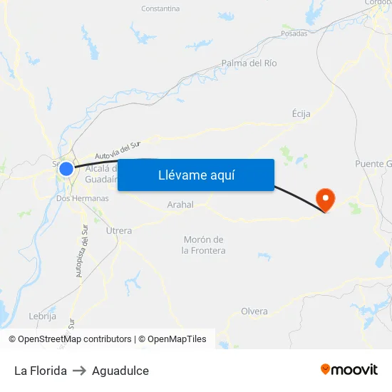 La Florida to Aguadulce map