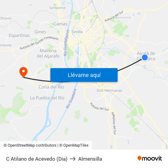 C Atilano de Acevedo (Dia) to Almensilla map