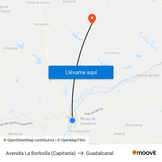 Avenida La Borbolla (Capitanía) to Guadalcanal map