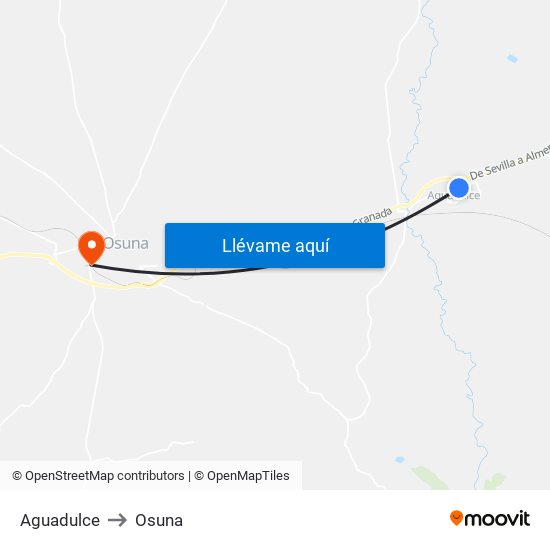 Aguadulce to Osuna map