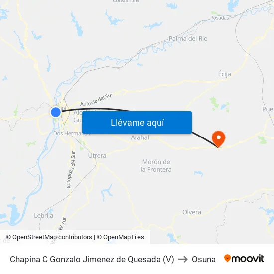 Chapina C Gonzalo Jimenez de Quesada (V) to Osuna map