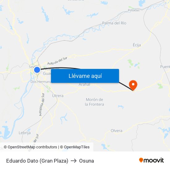 Eduardo Dato (Gran Plaza) to Osuna map