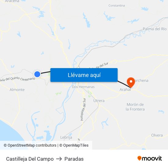 Castilleja Del Campo to Paradas map