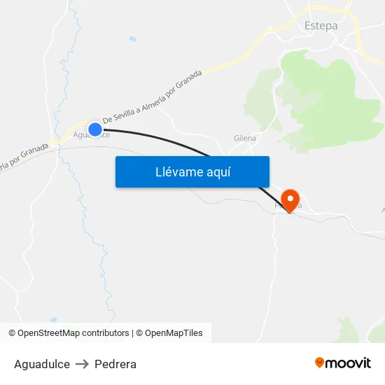 Aguadulce to Pedrera map