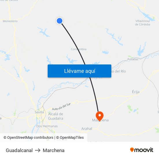 Guadalcanal to Marchena map