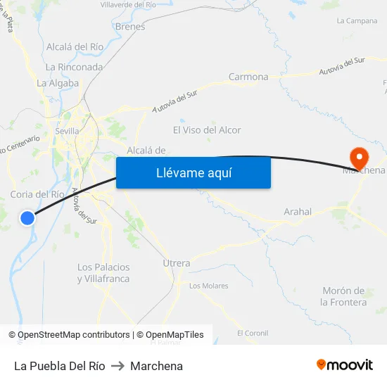 La Puebla Del Río to Marchena map
