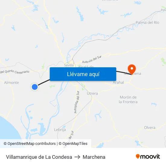 Villamanrique de La Condesa to Marchena map