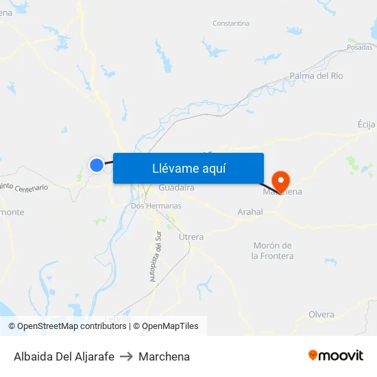 Albaida Del Aljarafe to Marchena map