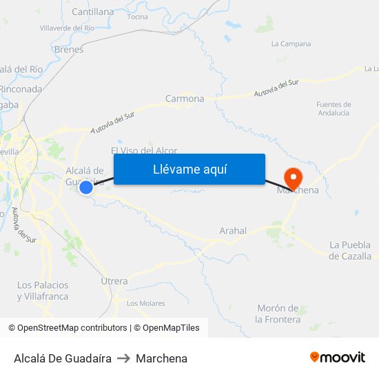 Alcalá De Guadaíra to Marchena map