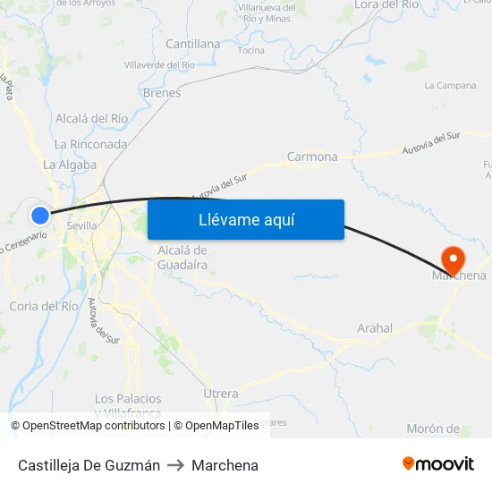 Castilleja De Guzmán to Marchena map