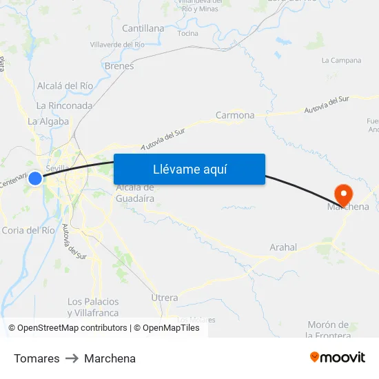Tomares to Marchena map