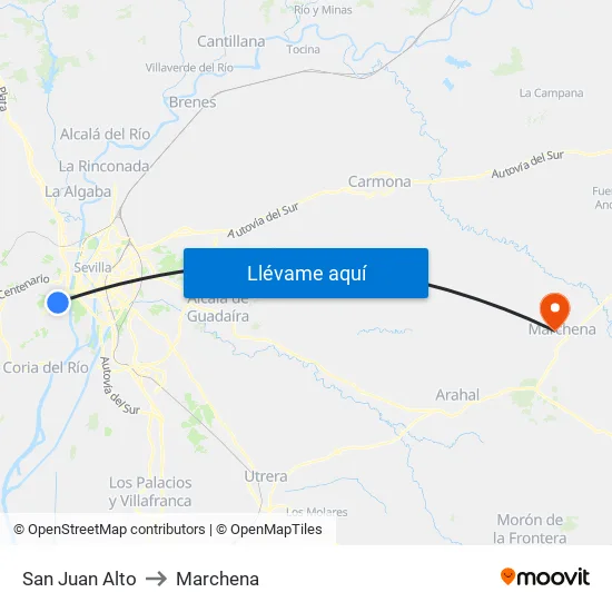 San Juan Alto to Marchena map
