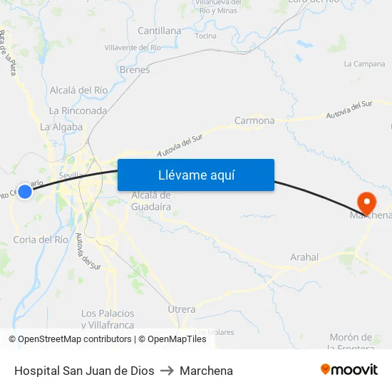 Hospital San Juan de Dios to Marchena map