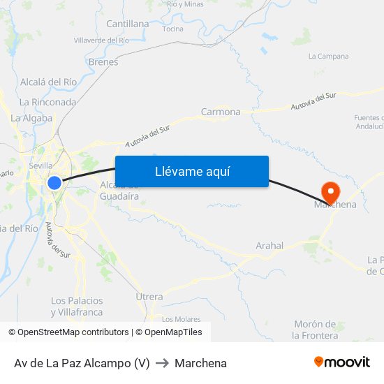 Av de La Paz Alcampo (V) to Marchena map