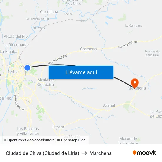 Ciudad de Chiva (Ciudad de Liria) to Marchena map