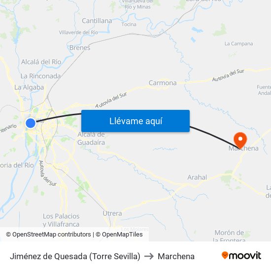 Jiménez de Quesada (Torre Sevilla) to Marchena map