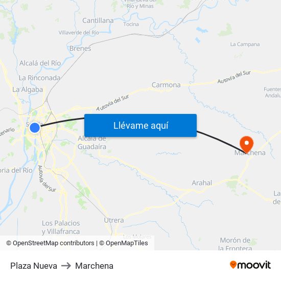 Plaza Nueva to Marchena map