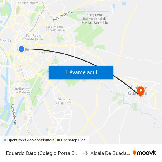Eduardo Dato (Colegio Porta Coeli) to Alcalá De Guadaíra map
