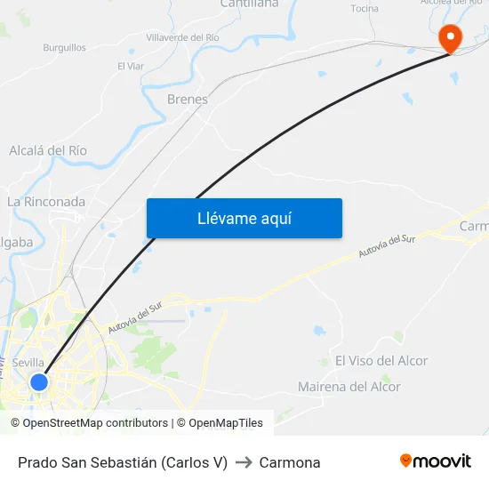 Prado San Sebastián (Carlos V) to Carmona map
