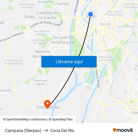 Campana (Sierpes) to Coria Del Río map
