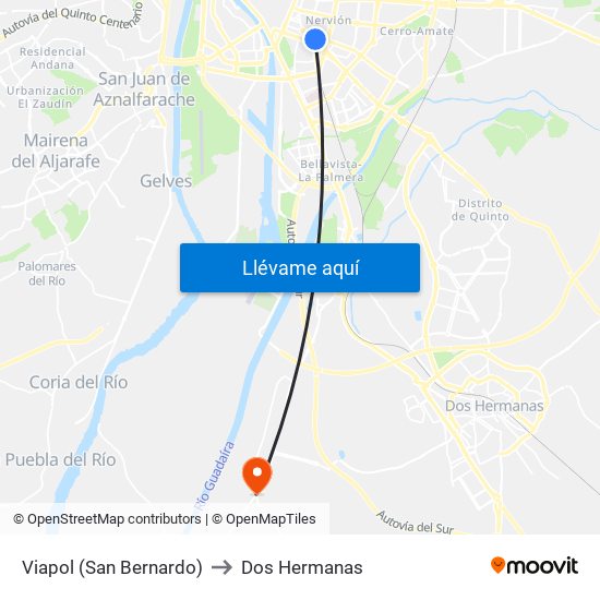 Viapol (San Bernardo) to Dos Hermanas map