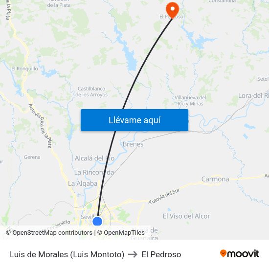 Luis de Morales (Luis Montoto) to El Pedroso map