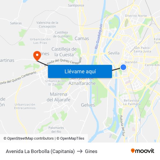 Avenida La Borbolla (Capitanía) to Gines map