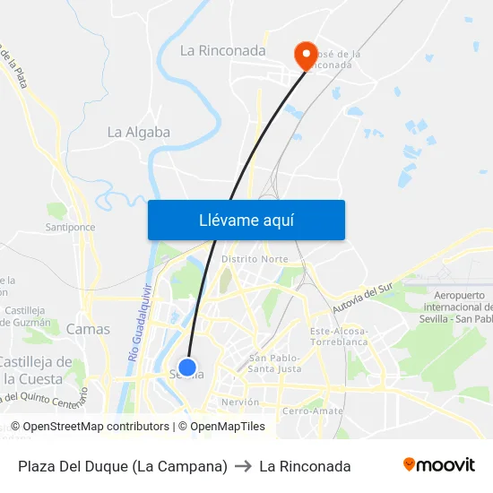 Plaza Del Duque (La Campana) to La Rinconada map