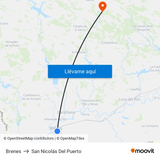 Brenes to San Nicolás Del Puerto map