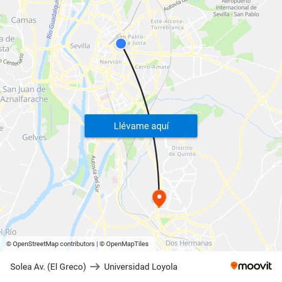 Solea Av. (El Greco) to Universidad Loyola map