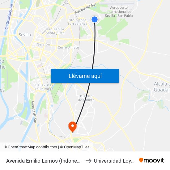 Avenida Emilio Lemos (Indonesia) to Universidad Loyola map