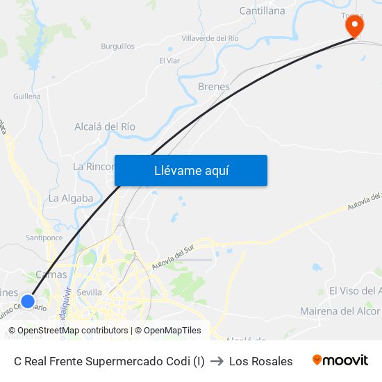 C Real Frente Supermercado Codi (I) to Los Rosales map