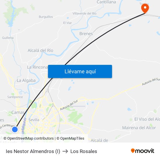 Ies Nestor Almendros (I) to Los Rosales map