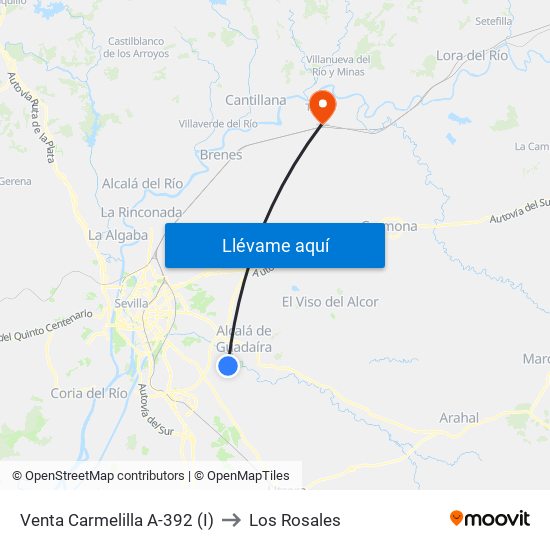 Venta Carmelilla A-392 (I) to Los Rosales map