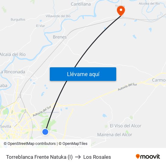 Torreblanca Frente Natuka (I) to Los Rosales map